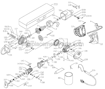 Page A Diagram and Parts List for 9750  Porter Cable Reciprocating Saw